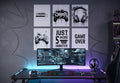 Ultimate Battle Station Gaming PVC Wall Art Set (6-Pack) | Frameless A4 Rigid Boards