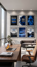 Modern Automotive & Success Quotes 6-Piece Wall Art Set