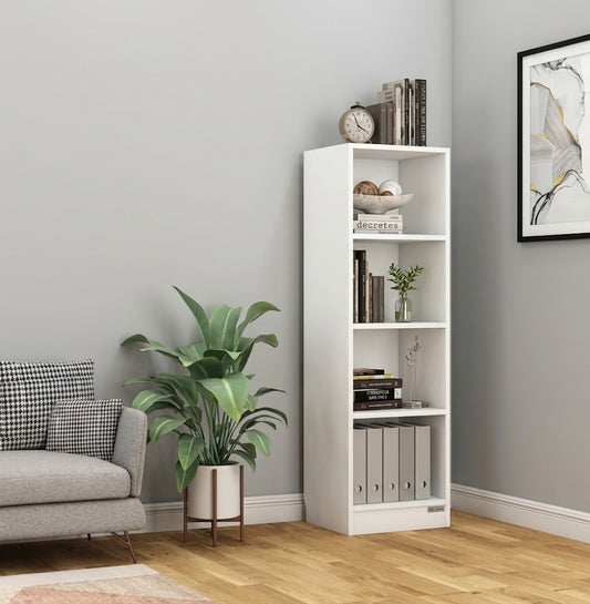 Modern 4-Tier Open Bookshelf & Storage Display Rack | Multipurpose Home & Office Decor
