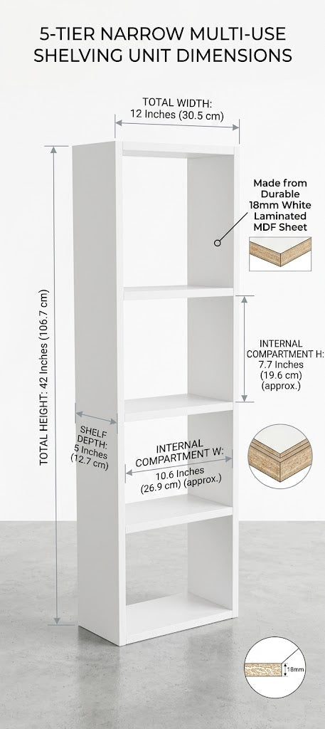 Modern 4-Tier Open Bookshelf & Storage Display Rack | Multipurpose Home & Office Decor
